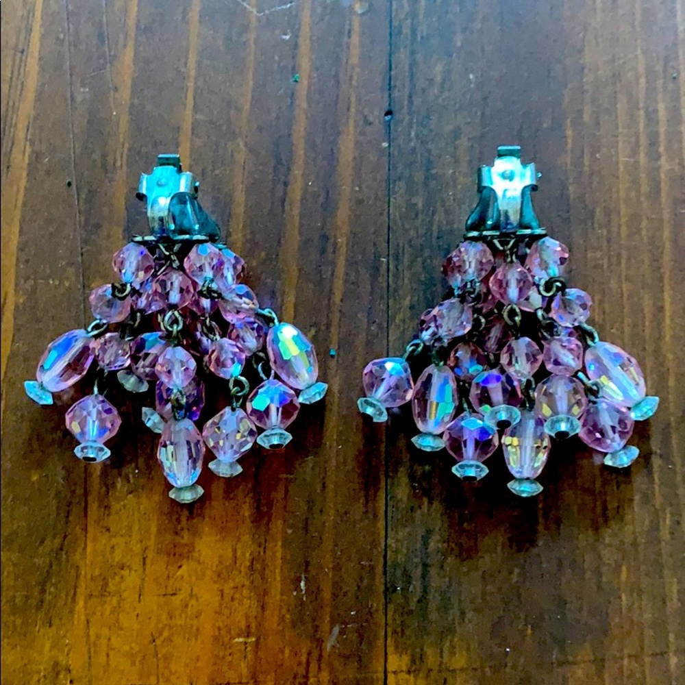 LAGUNA Pink Clip Chandelier Earrings